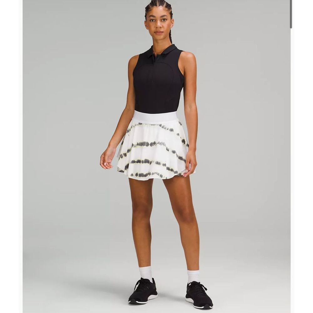 lululemon athletica White Tie-Dye Mini Skirt with Black Accents
